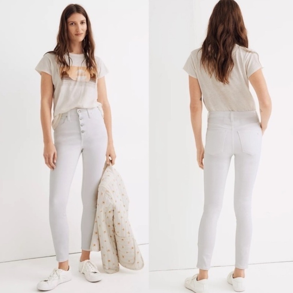 *MADEWELL* White 10” High Rise Skinny Crop Jeans Size 24